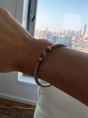 David Yurman Silver and Gold Cable Bracelet